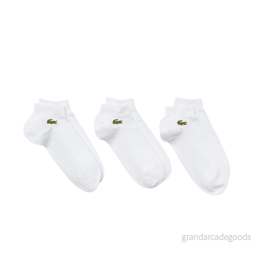 Lacoste 2 PACK Ankelsockor, Storlek: 39 42, White 3666165317048