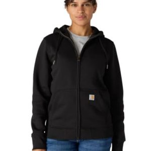 Carhartt Clarksburg huvtröja för kvinnor med hel dragkedja (vanliga och plusstorlekar), Svart, XS 889192616264
