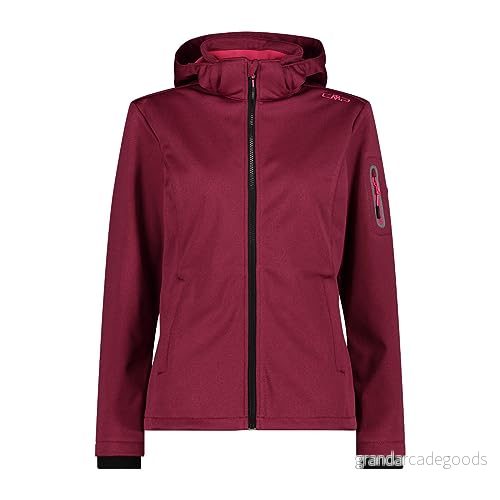 CMP Melang Softshell jacka för kvinnor med avtagbar huva, Anemone Mel, 48 8059342957680