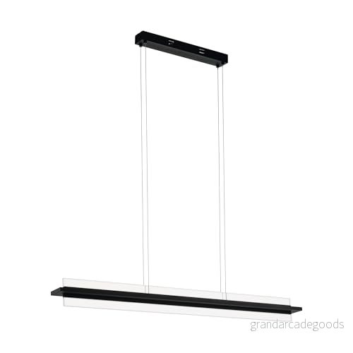 Eglo LED pendellampa, Spadafora, 2 ljuskällor, dimbar, hänglampa, minimalism av aluminium och plast, matbord, vardagsrum, hängande i svart, vit, klar 9002759984953