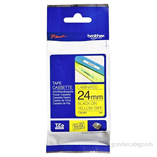 Brother TZe-651 - 24 mm - Svart text på gul bakgrund 4977766686747