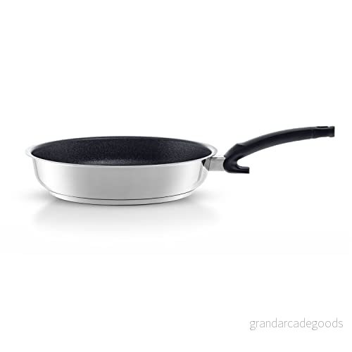 Fissler Adamant Premium/belagd rostfri stekpanna (Ø 20 cm) non-stick-beläggning, reptålig induktion, svart/silver 4009209374734