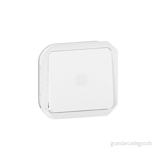 LEGRAND, Plexo ny användning, tidsbrytare avstängningsfördröjning, upplyst, innehåller en redan integrerad LED för att belysa strömbrytaren, skruvklämmor, IP55 IK07, färg: Ultravit, 069604L 3414971879935