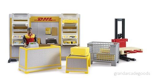 Bruder DHL butik med pallyftare 4001702622510