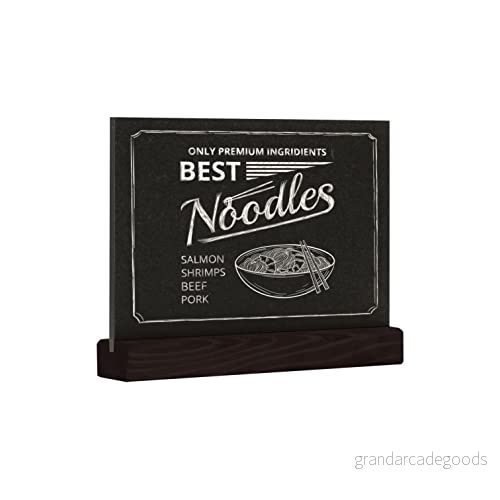 EUROPEL Svarta tavlan skrivbord A5 horisontell, tallträbas med matt svart finish, dubbelsidig, för vattenbaserad markör, restaurang, hotell, konferens, festivaler, matbil, bänk 8713931362698