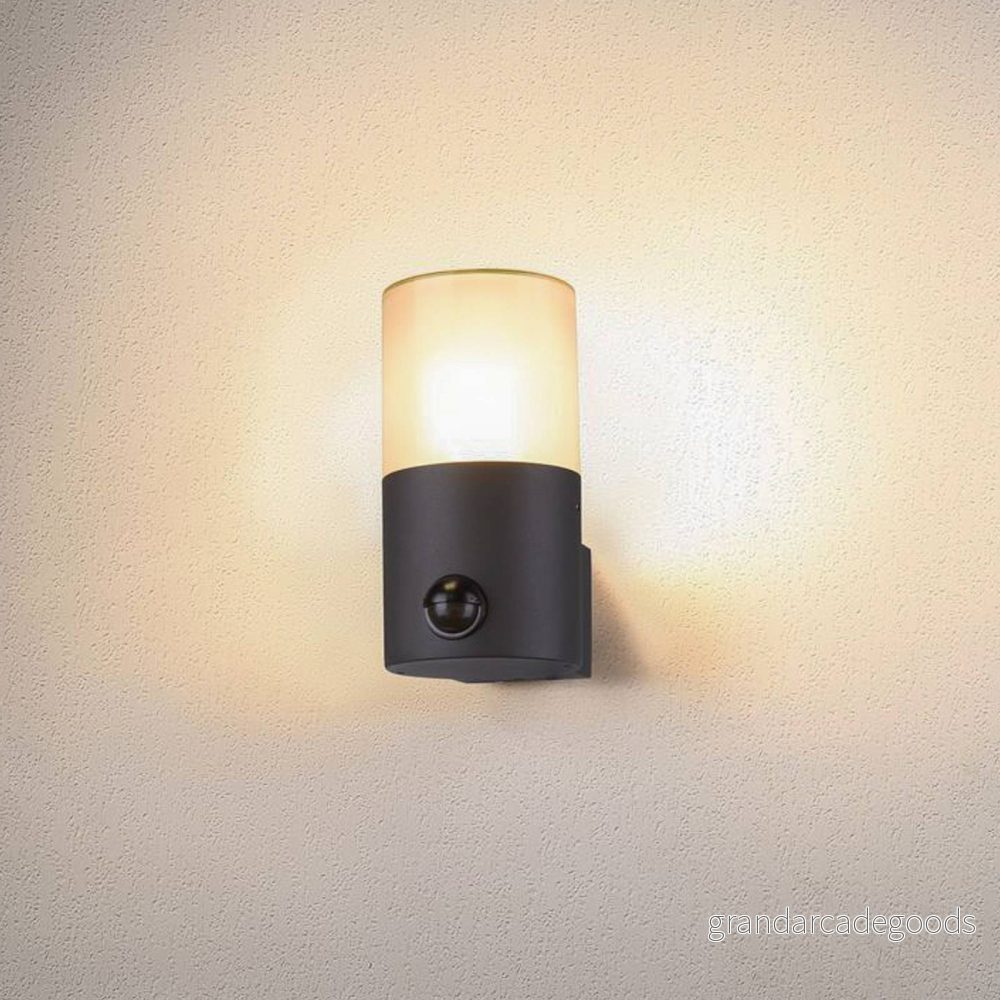 SLV Grafit utomhus vägglampa cylindrisk med sensor 4024163262743