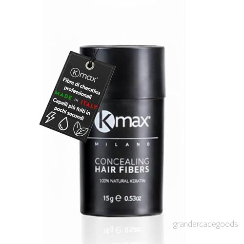 Kmax Concealing Hair Fibers 15 g Keratinfiber för hår, pulver håravfall, hårfiber håravfall normal storlek mörkbrun 8058150428122