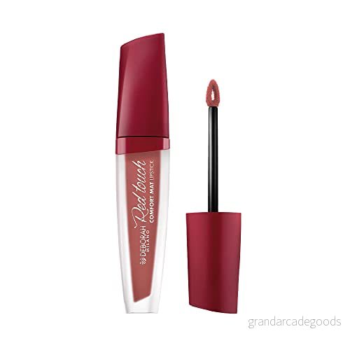 Deborah Milano Red Touch Lipstick Matte Liquid Läppstift, N.11 Peachy Rose, intensiv färg och ingen överföring, ger mjuka sammetslena läppar, 4,5 gr 8009518424324