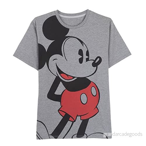 CERDA LIFE'S LITTLE MOMENTS Herr T shirt Kortärmad Mickey Mouse Sommarkläder Tillverkad av 100% bomull Officiell Disney License, Mörkgrå, Vuxen, S 8445484101652