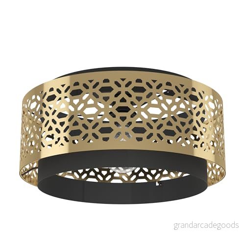EGLO Sandbach Taklampa – svart och mässing 9002759439798 EGLO Sandbach Taklampa – svart och mässing 9002759439798