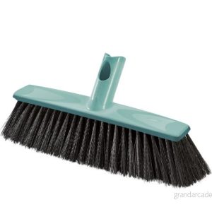 Leifheit Allround kvast Xtra Clean 30 cm med X borst, sopborste borst av plastfiber, sned handtagsanslutning, kvasthuvud utan handtag, sopare klicksystem 4006501450326