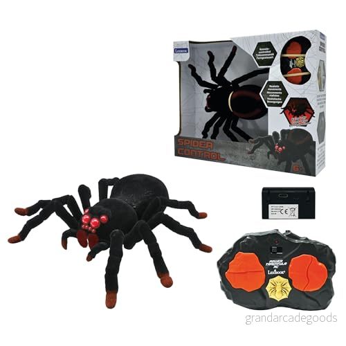 Lexibook, Realistisk fjärrstyrd Tarantula/Spider, 8 håriga ben, 2 mandibler, ljuseffekter i ögonen, fjärrkontroll ingår, SPIDER01 3380743096803
