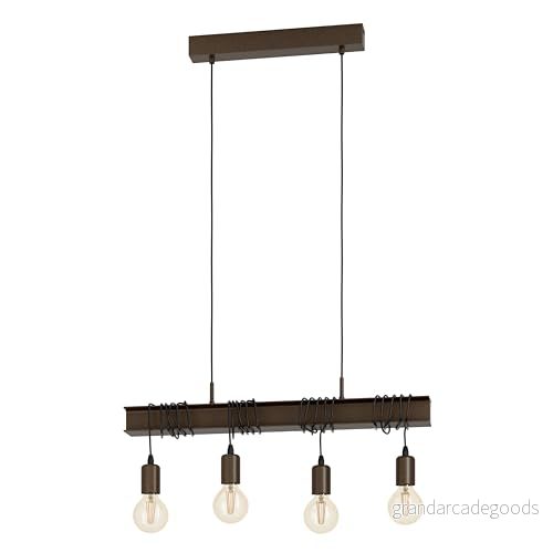 EGLO Townshend 4 Pendellampa - Vintage - Industriell - Antik Brun - E27 9002759435233