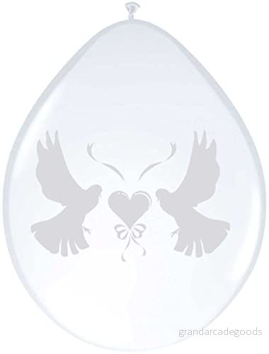 Folat Romantiska duvor Bröllopsballonger Vit 8 stycken 8714572082563