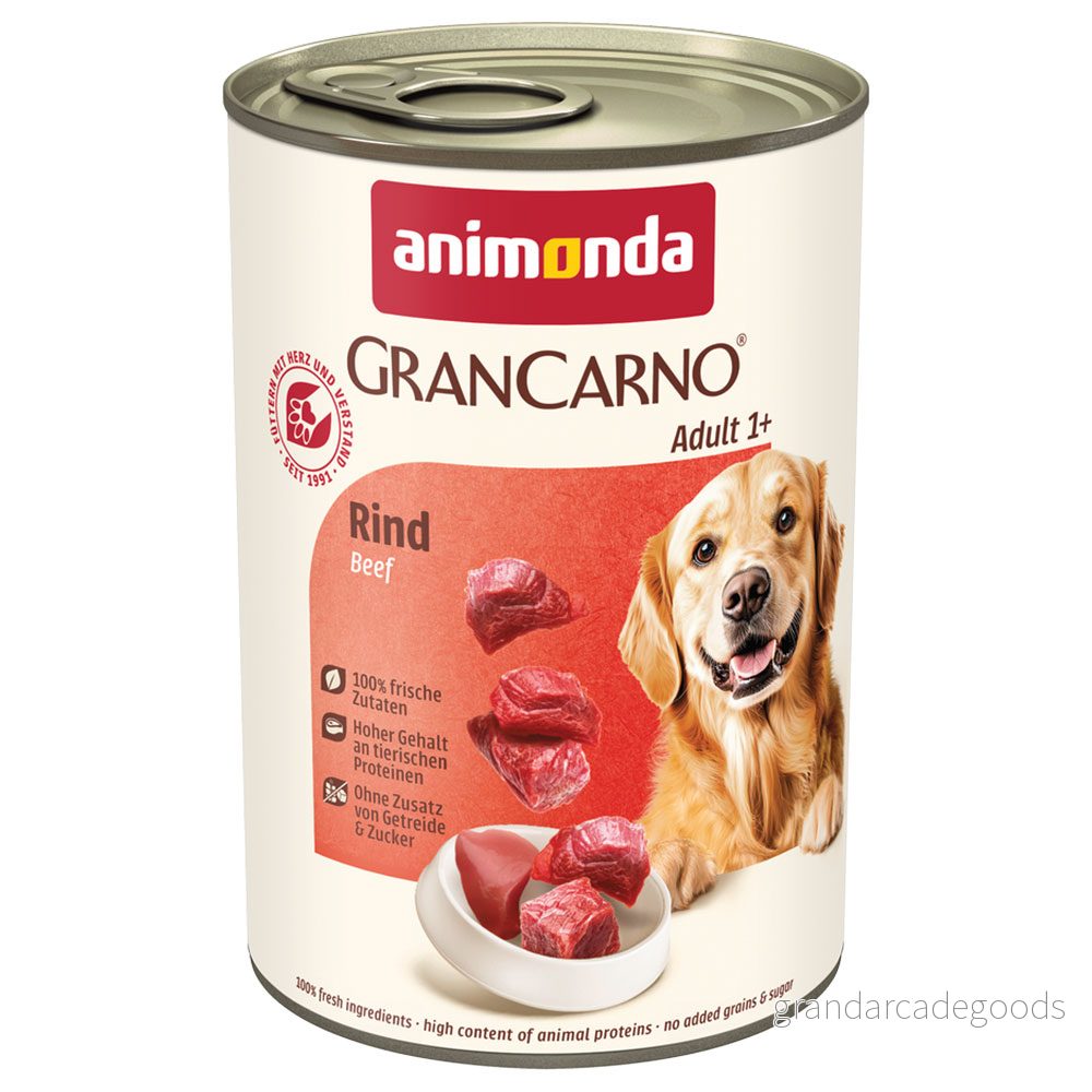 animonda GranCarno Adult Hundfoder, våtfoder för vuxna hundar, 6 x 400 g 4017721827355